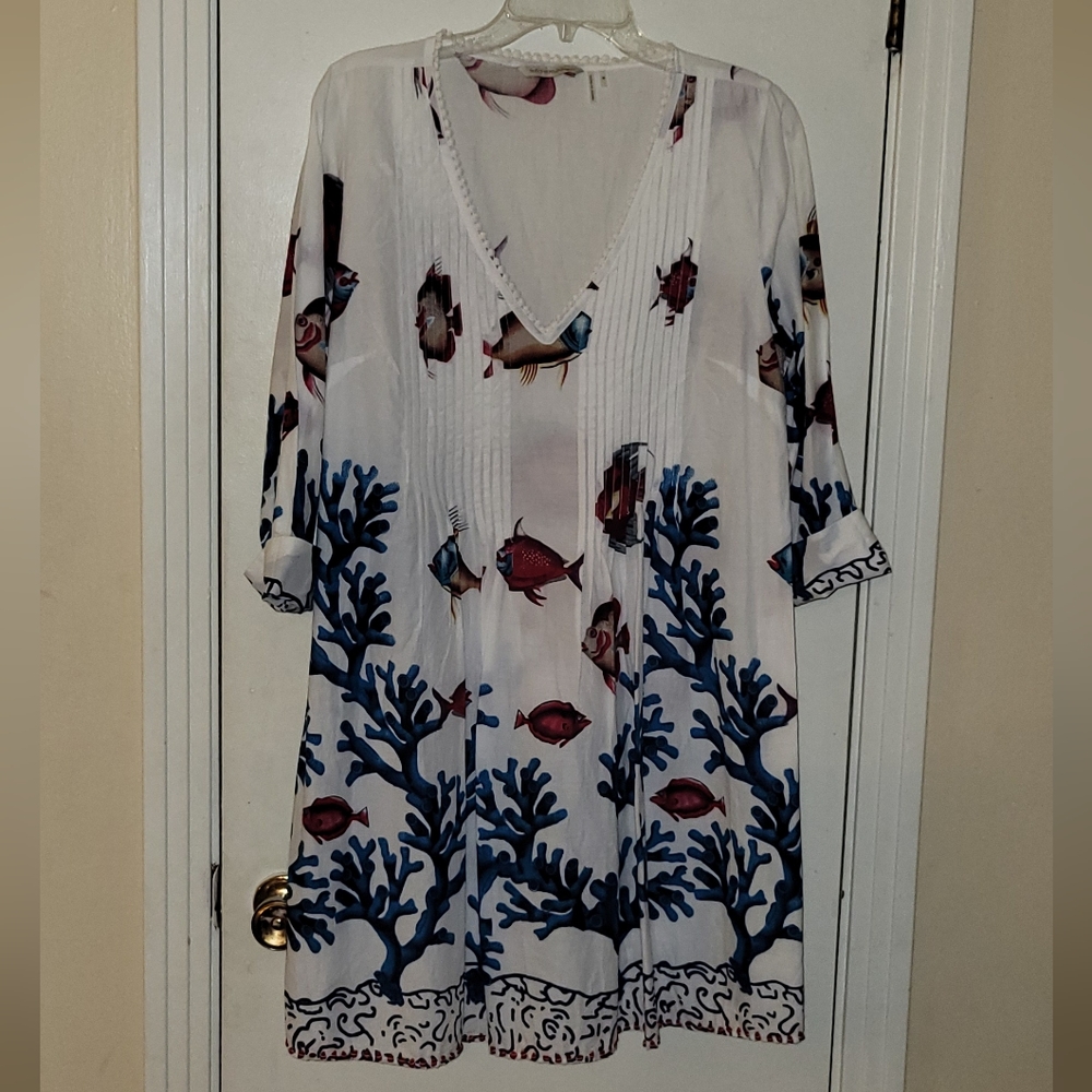 Soft Surroundings Seychelles Fish Print & Reef Dress